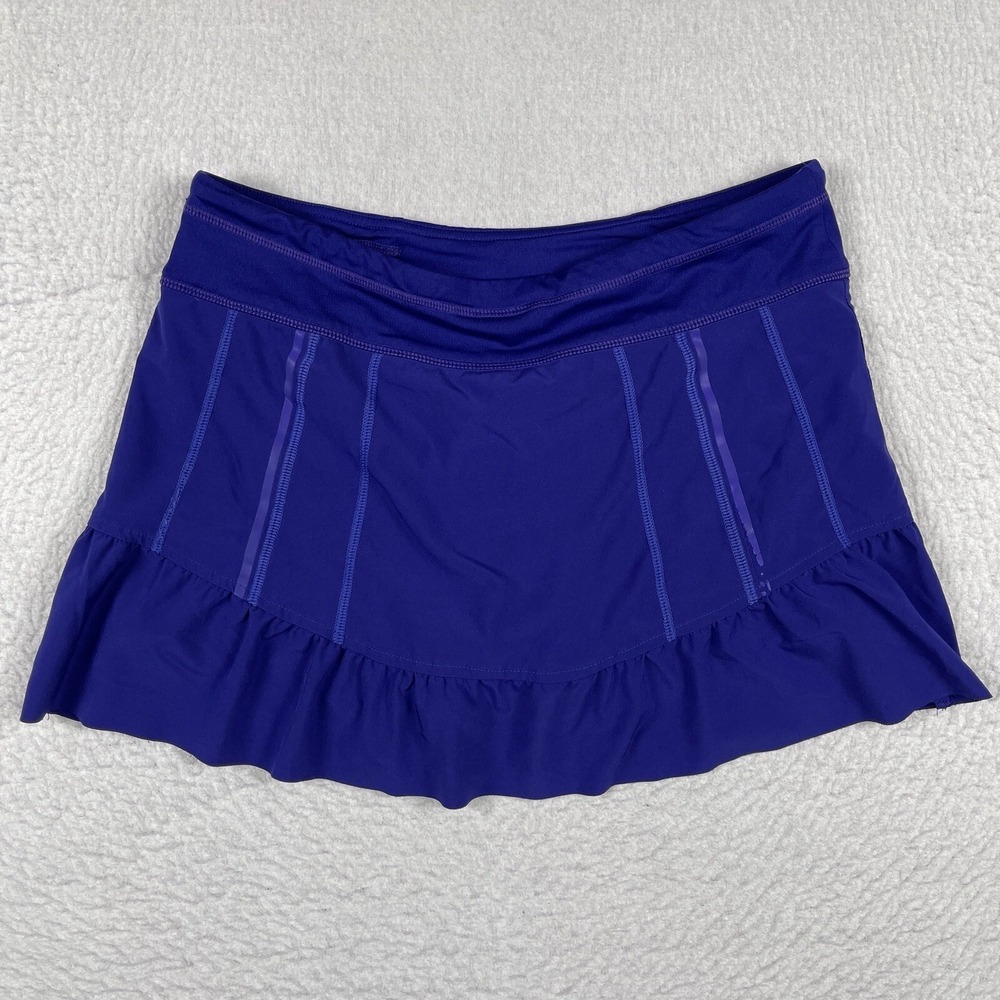 Athleta Skort Womens 8 Blue Ruffled Tennis Golf Pickleball Ladies Athleisure‎